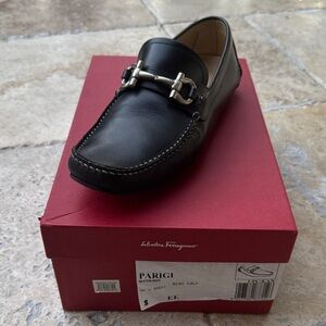 Salvatore Ferragamo Nero Calf Men's Loafers